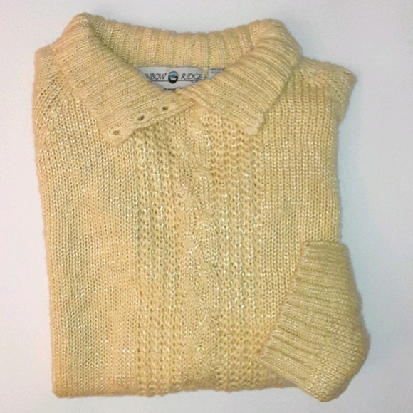 SWEATER YELLOW Knit 4 Season Size Medium - Picture 5 of 5